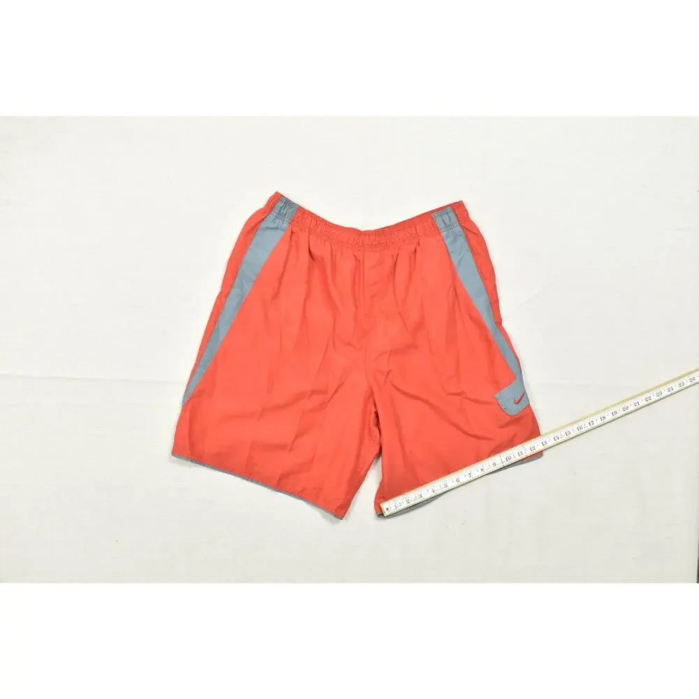 Nike Men's Size XL Orange Gray Athletic Swim Trunks Shorts Board Shorts Mesh Lin